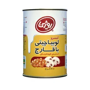 کنسرو لوبیا چیتی با قارچ